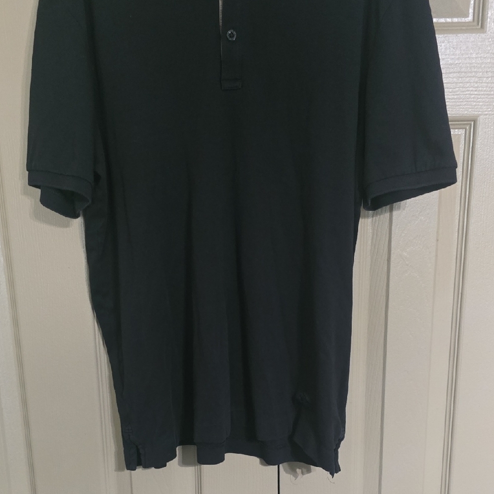 Burberry Black Polo with Check Collar - Picture 3 of 5